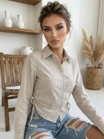 Camisa Iria rayitas frunces