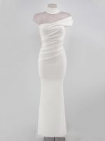 Vestido Dalia asimétrico chal brazo - Imagen 5