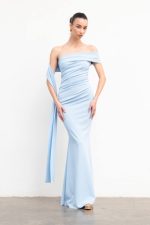 Vestido Dalia asimétrico chal brazo - Imagen 3